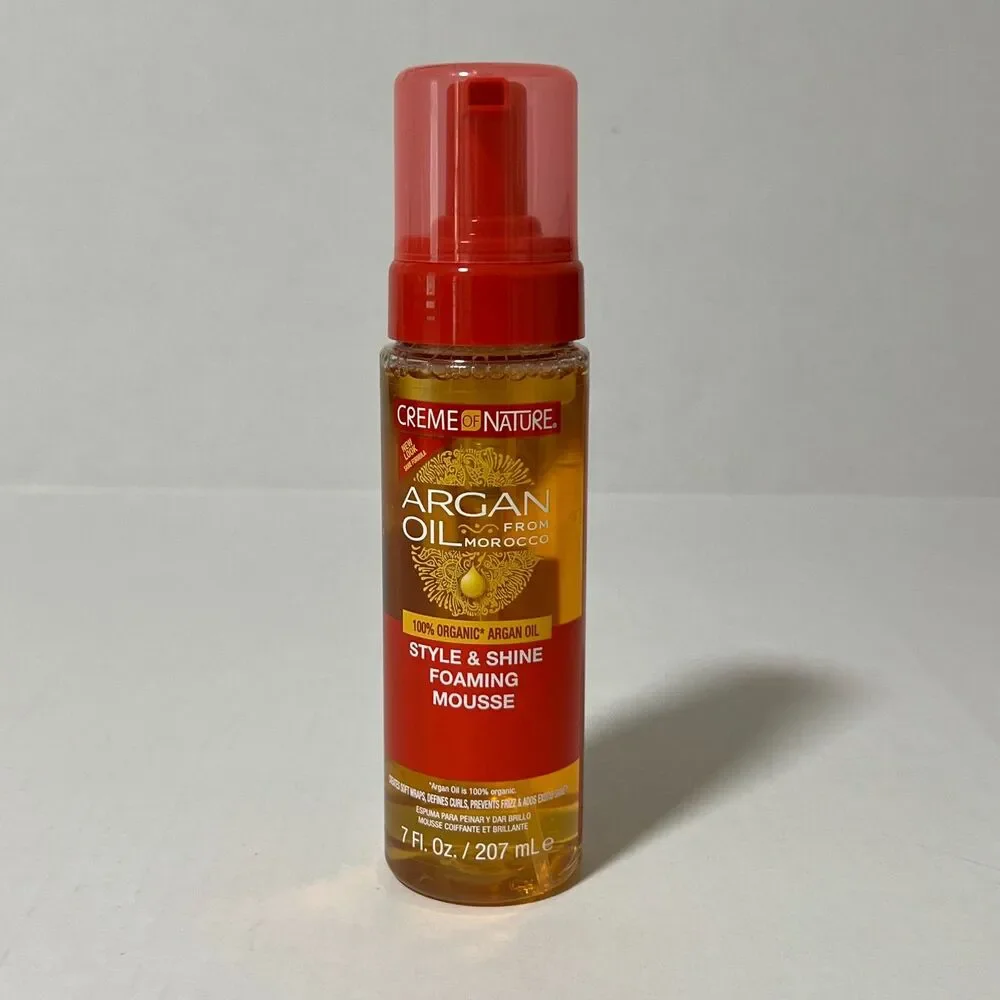 Creme of Nature Argan Oil Style & Shine Foaming Mousse, 7 fl oz